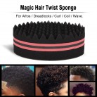 1Pc Oval Brush for Afros Dreadlocks Curl Coil Wave Double-sided Hair Twist Sponge Magic Hair Braider 4 Optional Colors