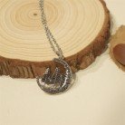 Stainless Steel Titanium Steel Moon And Trees Necklace Pendant
