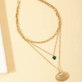 Three Layer Love Shell Fashion Necklace