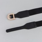 New Retro Fashion Women's Perforation-free Belt Pearl Needle Buckle Elastic Elastic Belt