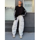 Large Pocket Patchwork Loose Casual Overalls