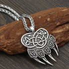 Asgard Crafted Handcrafted Stainless Steel Bear Paw Pendant Chain