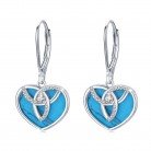 Celtic Drop Earrings 925 Sterling Silver Turquoise Leverback Earrings Celtic Knot Dangle Earrings Irish Jewelry Gifts for Women Girls 