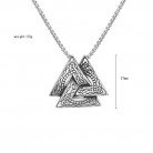 Personality Retro Viking Triangle Men Titanium Steel Pendant Necklace