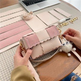 Women's Fashion Hand Knitted Cookie Pillow Bag Material Kit