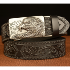 Self-buckled Men's Belt Leather Personalized Carved Casual Jeans