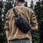 Simple Head Layer Cowhide Men's Chest Bag