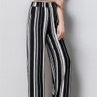 Women's Fashion Casual Vertical Striped Wide Leg Trousers