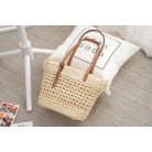 Large Capacity Fashion Urban Simple White Khaki Straw Braided Bag