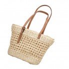 Large Capacity Fashion Urban Simple White Khaki Straw Braided Bag