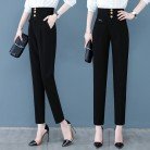 New High-waisted Draped Breasted Design Shows Thin Harun Pants For Women