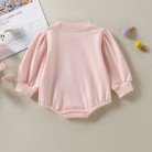 Pink Thread Long-sleeved Printed Romper