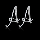 26 English Alphabet Letter Electroplated Alloy Diamond Women's Earrings