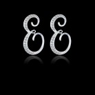 26 English Alphabet Letter Electroplated Alloy Diamond Women's Earrings