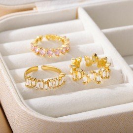 Simple And Luxurious Colored Zircon Ring Female