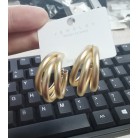 925 Silver Needle Three-dimensional Three-lap Overlapping High-grade Aesthetic Earrings