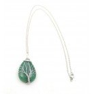 Hand-wound Teardrop Tree Of Life Pendant Necklace