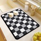 Nordic Style Bathroom Diamond Block Absorbent Floor Mat