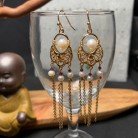 Natural Pearl Classic Tassel Style Auspicious Earrings