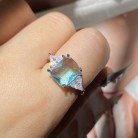 Women's Fashionable Simple Triangle Shaped Radiant Imitation Moissanite Ring