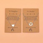 Creative Mother's Day Stainless Steel Love Collarbone Necklace 2-piece Set