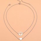 Creative Mother's Day Stainless Steel Love Collarbone Necklace 2-piece Set