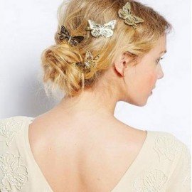 Partysu Temperamental Hollow Butterfly Side Clip Hairpin Headdress
