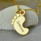 Personalized Name Necklace For Mother Custom Stainless Steel Baby Feet