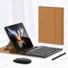 Wireless Keyboard Folding Leather Case Folding Mobile Phone Creative Holder Bluetooth Mouse