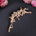 Fashion New Pearl Brooch Inlaid With Diamond Bauhinia Flower