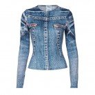 Slim Round Neck Long-sleeved Blouse For Women