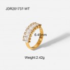 18K Gold-plated Half Ring Rectangular Zircon