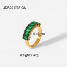 18K Gold-plated Half Ring Rectangular Zircon
