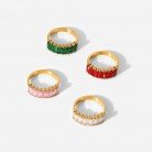 18K Gold-plated Half Ring Rectangular Zircon