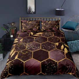 Digital Printing Geometric Quilt Cover Digital Printing Three-piece Set